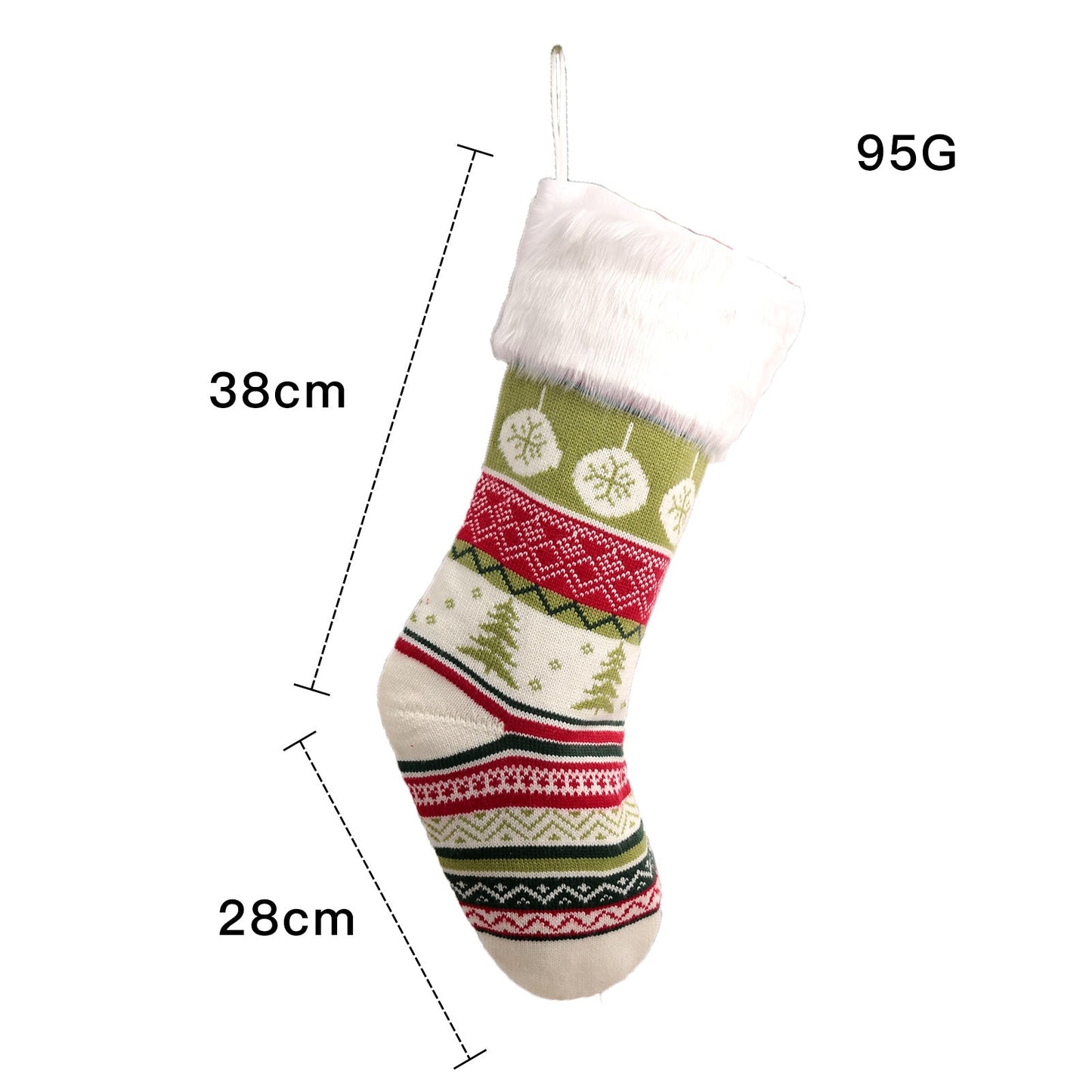 Christmas Tree Ornaments Allover Printed Knitted Christmas Stocking Candy Bag Wall Decoration