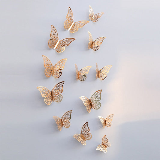 12Pcs 3D Hollow Butterfly Wall Sticker