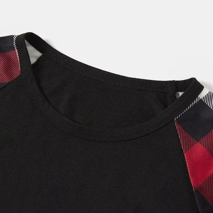 Red and Gray Plaid Christmas Pajamas Set With Grinch and Snowman Print