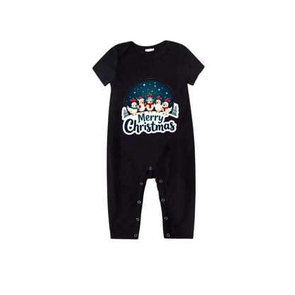 Red and Black Plaid Short Sleeve Christmas Pajamas Set With Happy Chickens and "Merry Christmas" Text Print