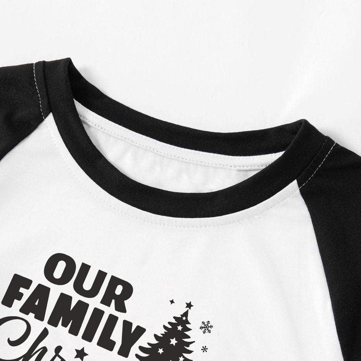 Christmas Tree & "2024 Making Memories Together" Patterned Black Sleeve Contrast Tops and and Black and Green Plaid Pants Family Matching Pajamas Sets With Dog Bandana