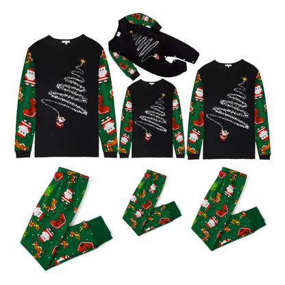 Santa¡¯s Christmas Tree Pajama Set with Fun Holiday Prints