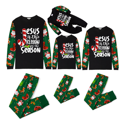 Santa's Christmas Cheer Pajama Set with Gingerbread and Candy Cane Design
