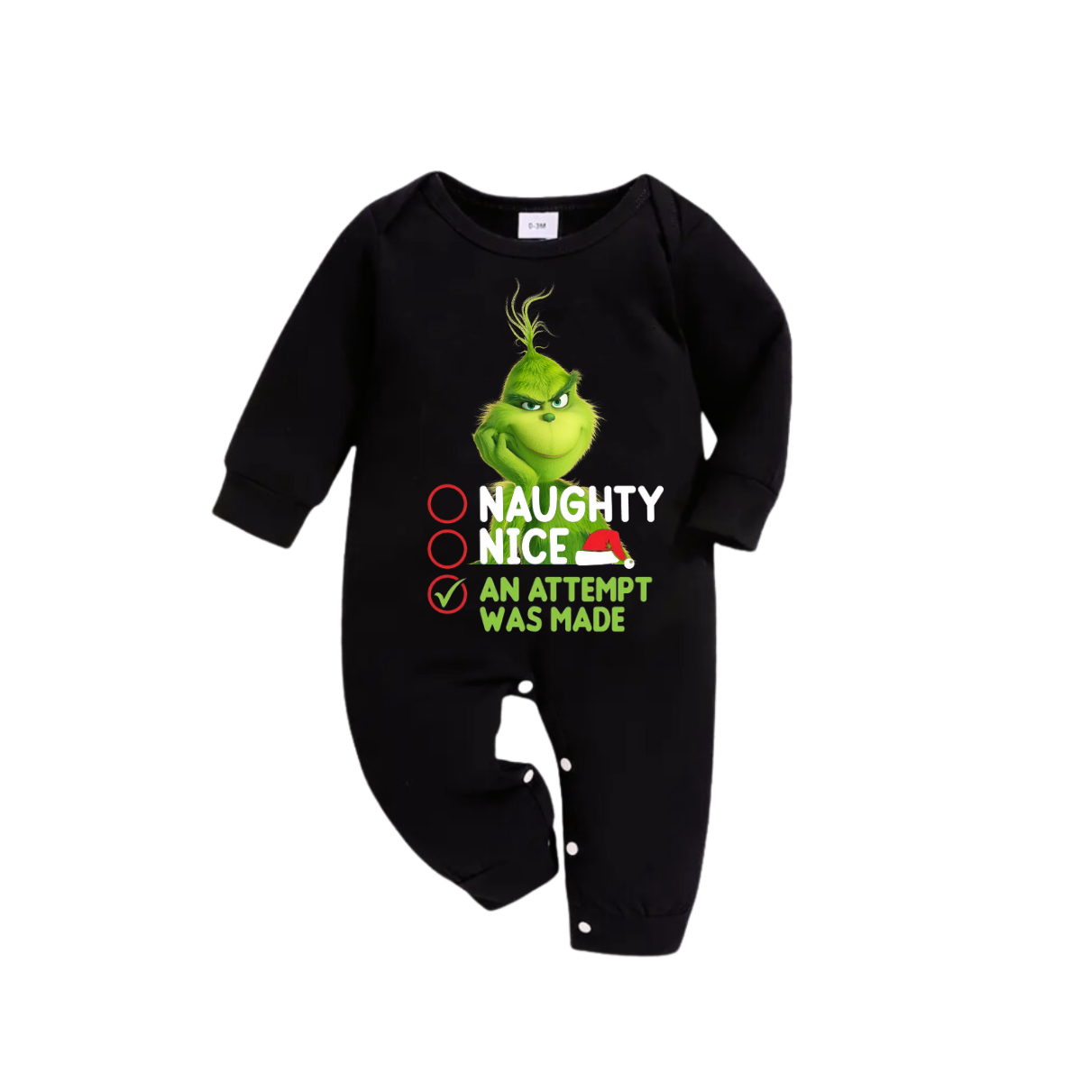 Cute Cartoon Pattern and Slogan Text Printed Black and Green Plaid Christmas Matching Pajamas