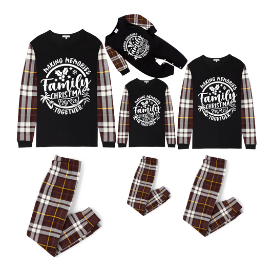 Making Memories Family Christmas Pajamas - Black & Brown Plaid