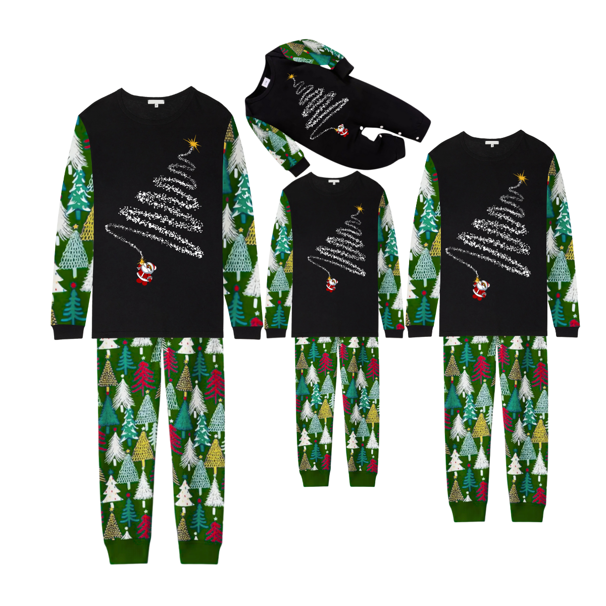 Santa¡¯s Christmas Tree Pajama Set with Holiday Tree Design