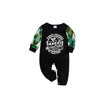 Making Memories Family Christmas Pajamas - Black & Christmas Tree Print