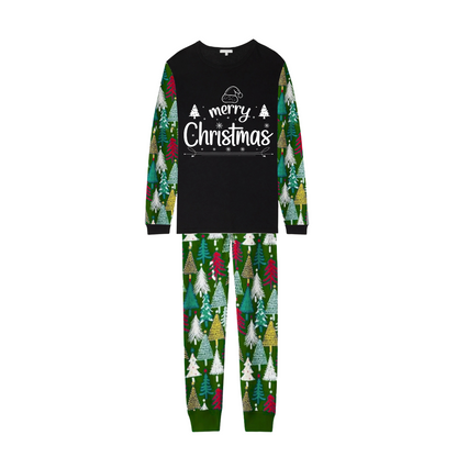Chalkboard Merry Christmas Pajamas - Festive Tree Edition