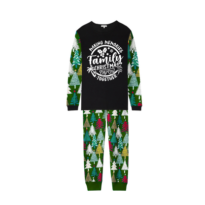 Making Memories Family Christmas Pajamas - Black & Christmas Tree Print