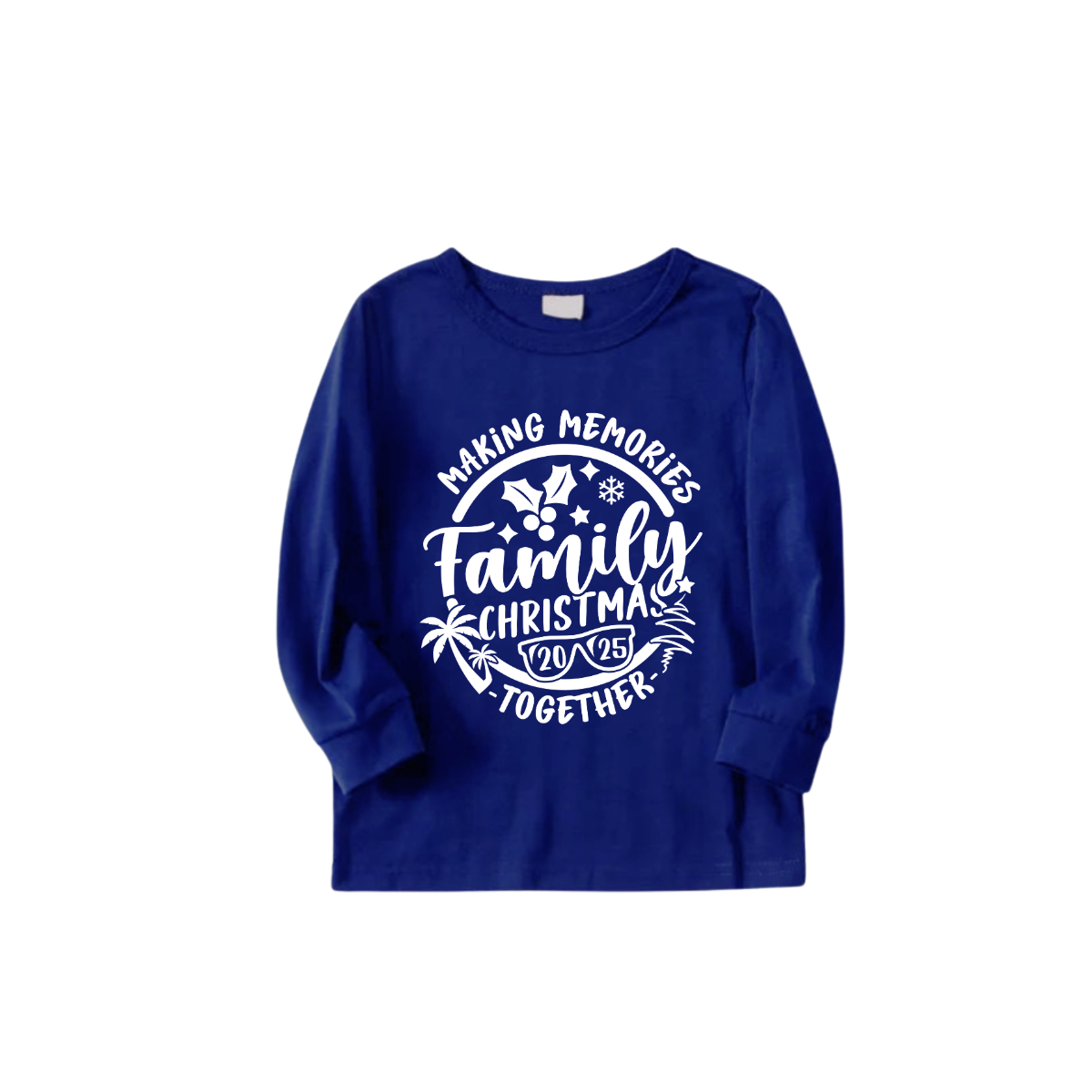 Making Memories Family Christmas Pajamas - Blue & Santa Print