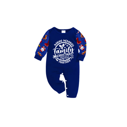 Making Memories Family Christmas Pajamas - Blue & Santa Print