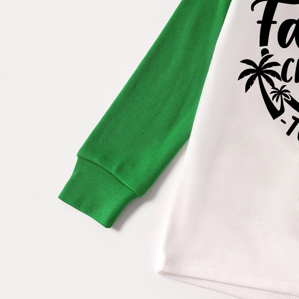 Christmas Make Memories Together 2024 Print Green Rotator Cuff Top With Green & Black Plaid Family Matching Pajamas With Dog