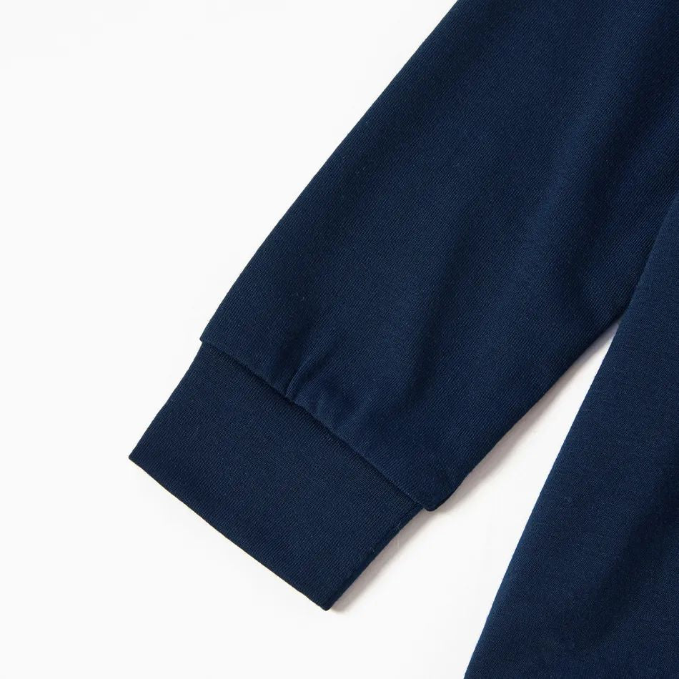 "We Wish You a Merry Christmas" Print Blue Family Christmas Matching Pajamas