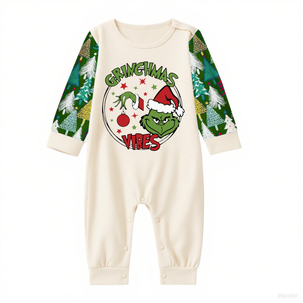 Family Christmas Pajamas Set With Grinch Print