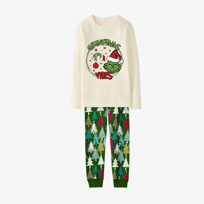 Family Christmas Pajamas Set With Grinch Print