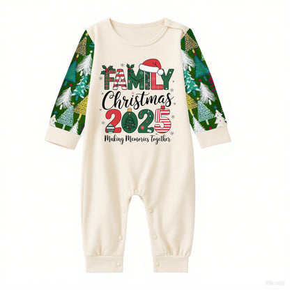 Family Christmas Pajamas Set With Holiday Lettering