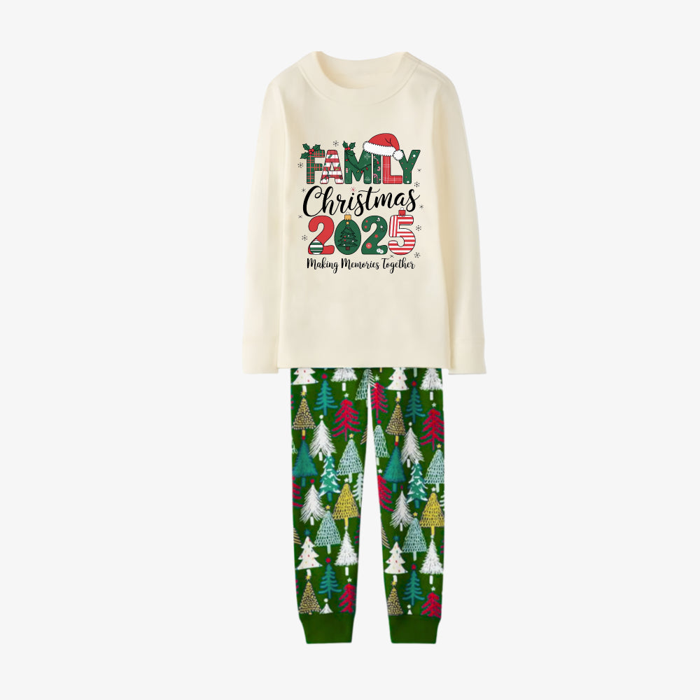 Family Christmas Pajamas Set With Holiday Lettering