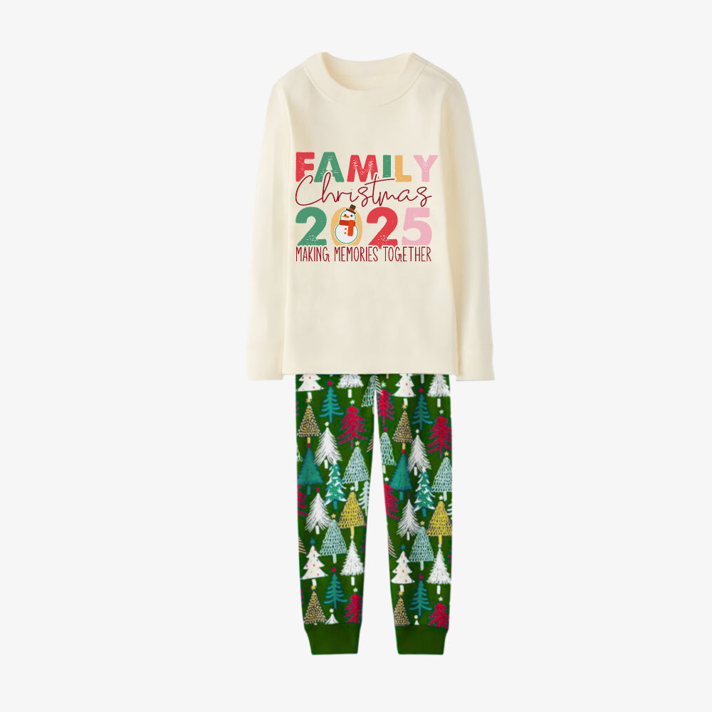Family Christmas Pajamas Set With "Family Christmas 2025" Holiday Text Print