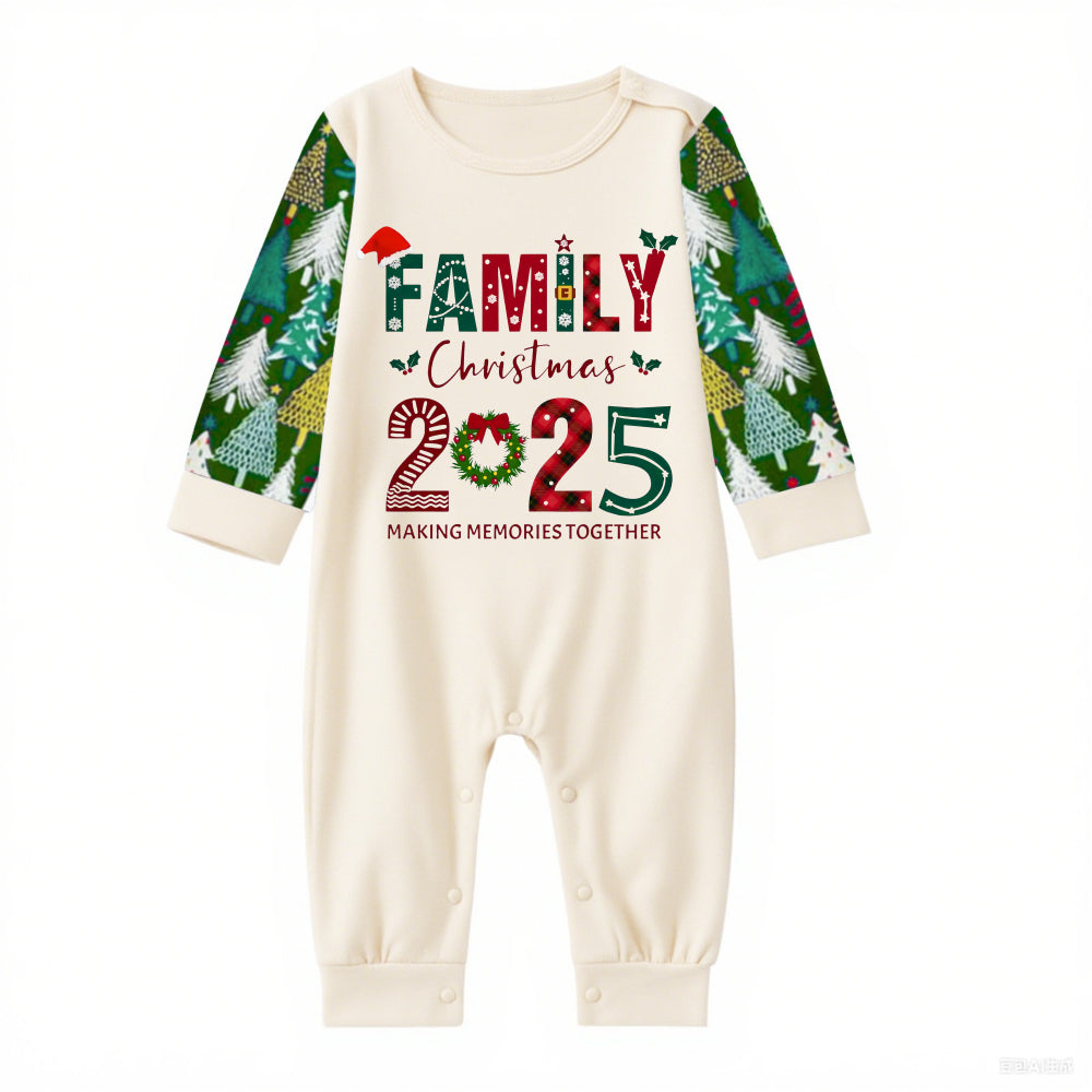 Family Christmas Pajamas Set With Christmas Holiday Text