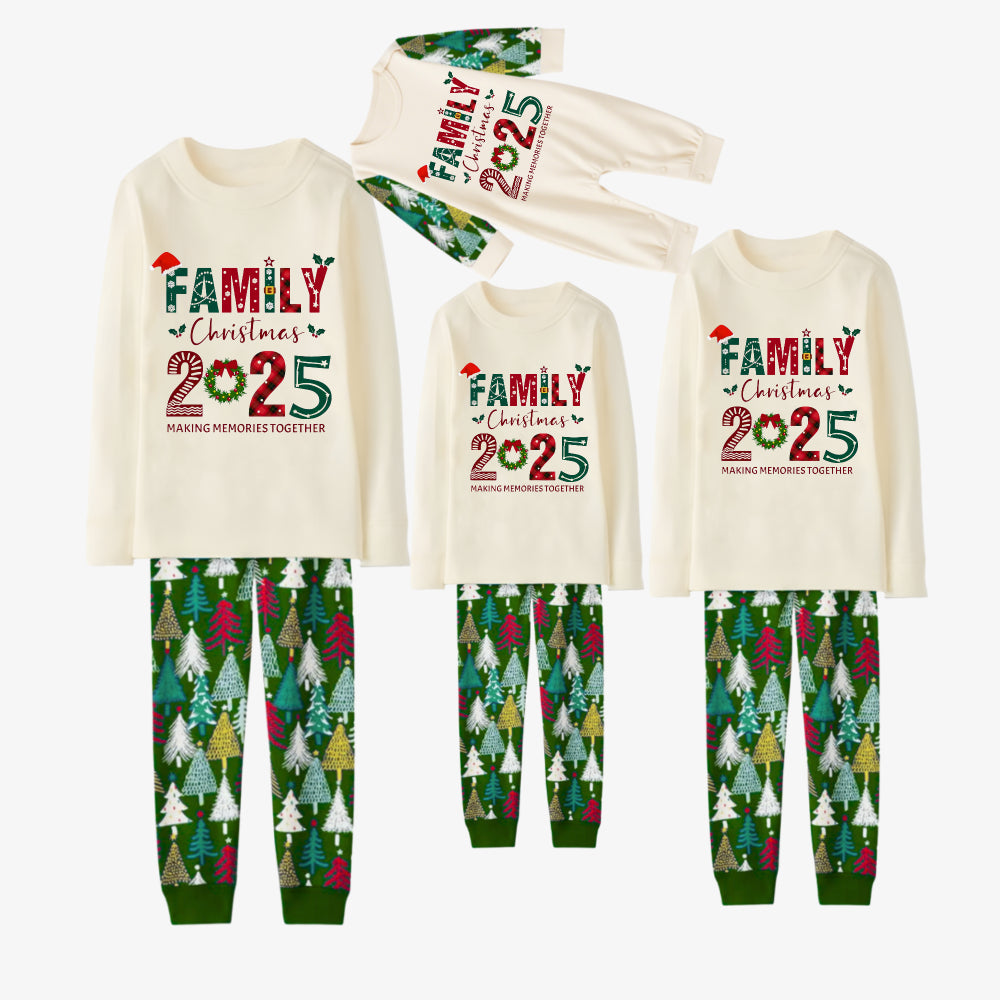 Family Christmas Pajamas Set With Christmas Holiday Text