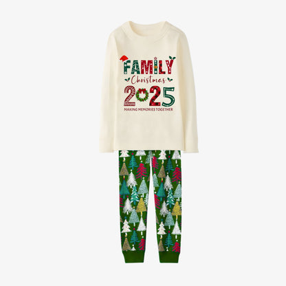Family Christmas Pajamas Set With Christmas Holiday Text