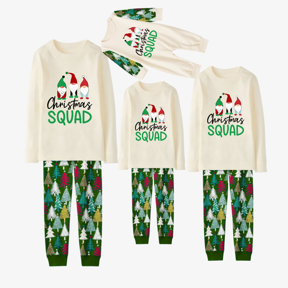 Family Christmas Pajamas Set With Gnome and Holiday Text