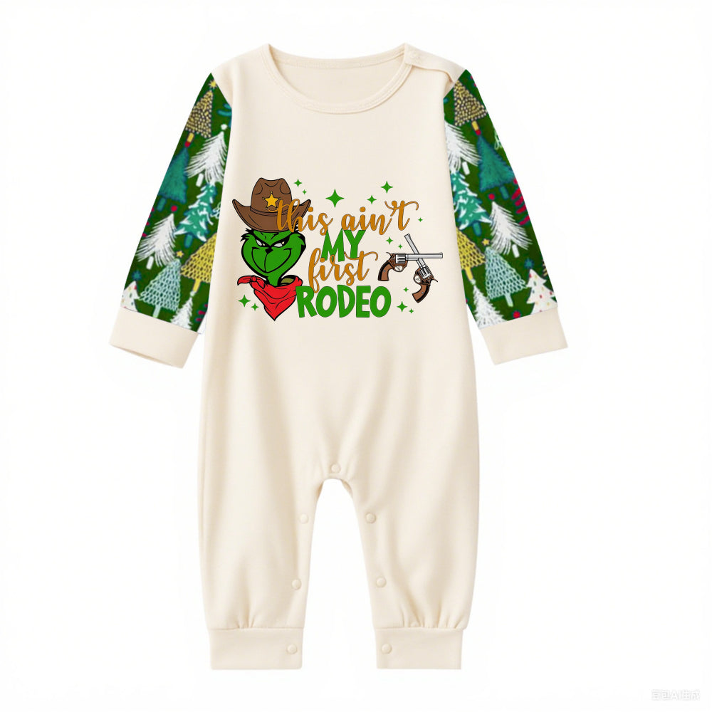 Family Christmas Pajamas Set With Western Grinch Print
