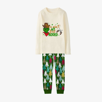 Family Christmas Pajamas Set With Western Grinch Print