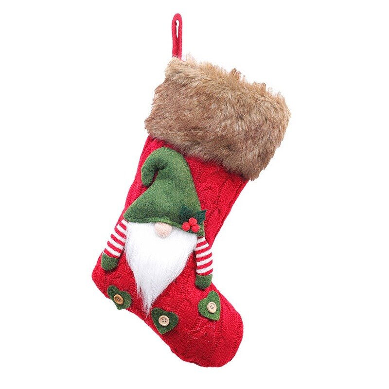 Christmas Knitted Faceless Big Socks  Red/ Green /White