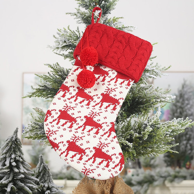 Christmas Furry Ball Stocking Bag Gift Candy Bag