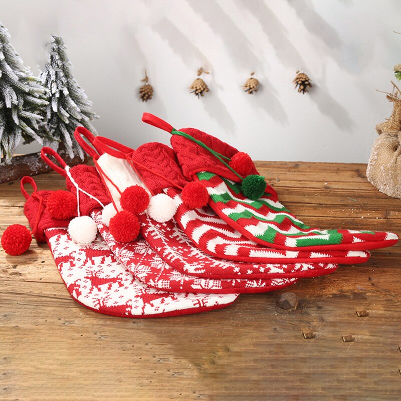 Christmas Furry Ball Stocking Bag Gift Candy Bag