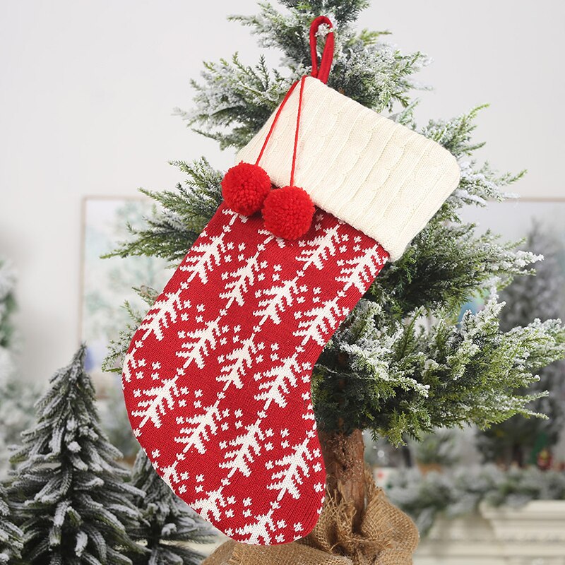 Christmas Furry Ball Stocking Bag Gift Candy Bag