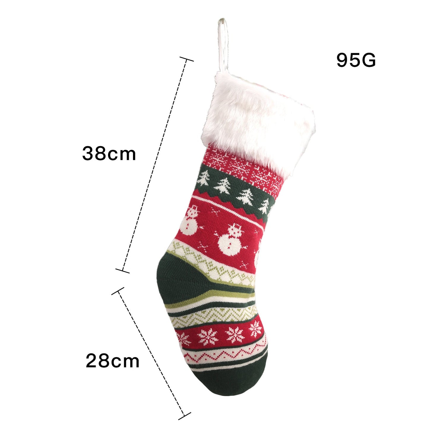 Christmas Tree Ornaments Allover Printed Knitted Christmas Stocking Candy Bag Wall Decoration