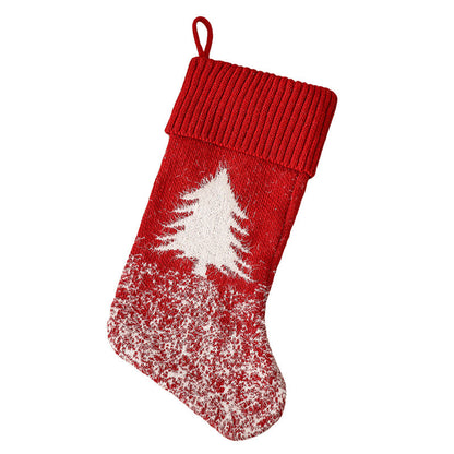 Christmas Tree Hanging Pendant Gift Bag Snow Elk House Christmas Tree Red Knitted Christmas Socks