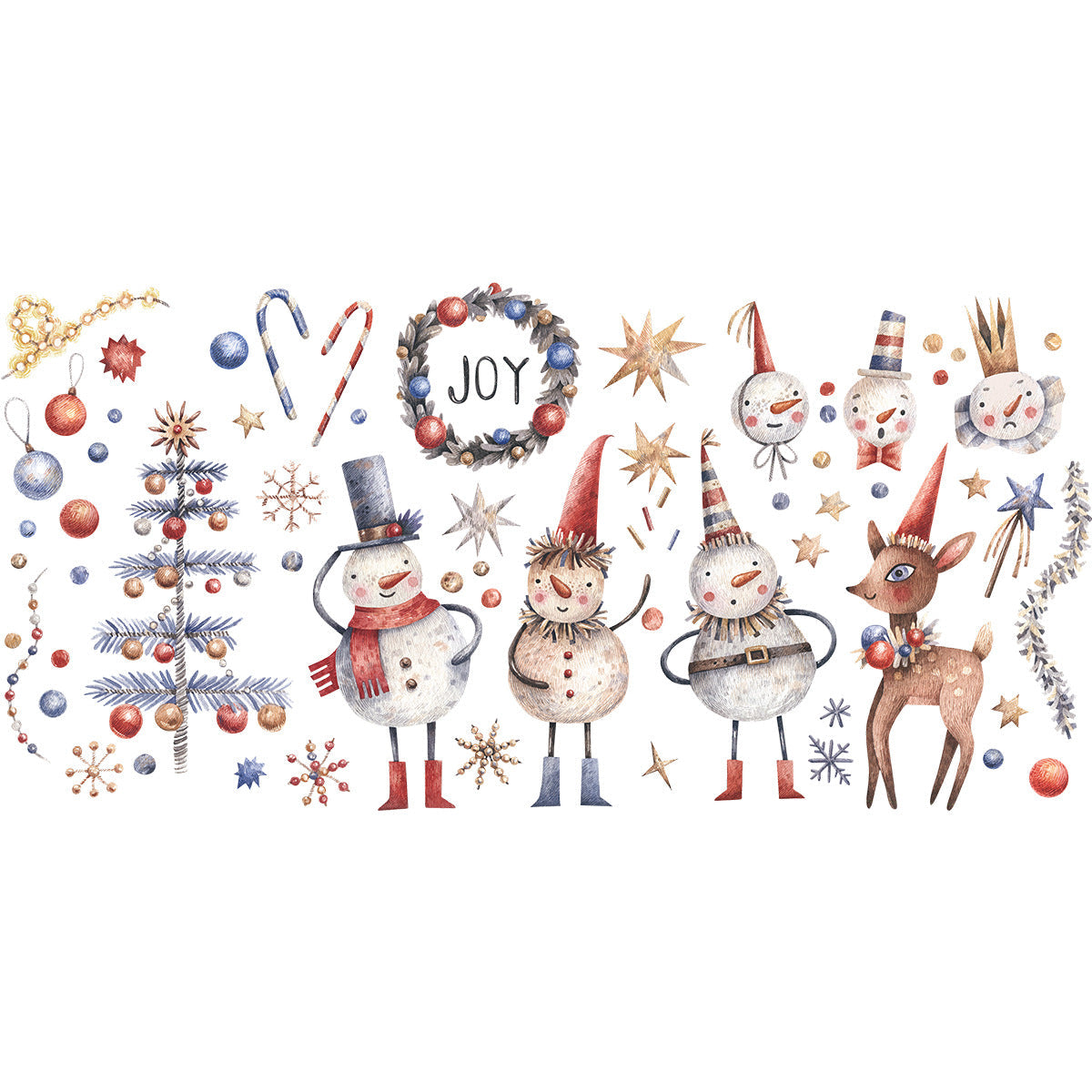 Christmas Deer Snowflake Tree Snowman Gift Candy Wreath Window Glass Decoration Wall Sticker xmas016