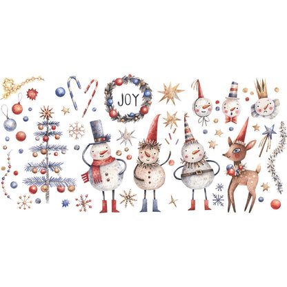 Christmas Deer Snowflake Tree Snowman Gift Candy Wreath Window Glass Decoration Wall Sticker xmas016