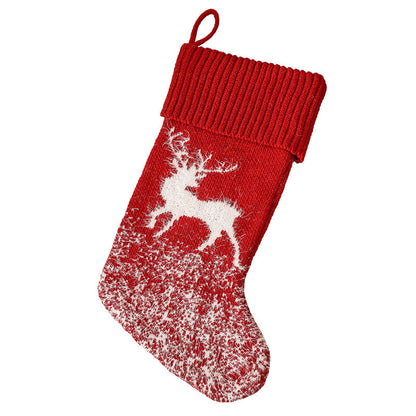 Christmas Tree Hanging Pendant Gift Bag Snow Elk House Christmas Tree Red Knitted Christmas Socks