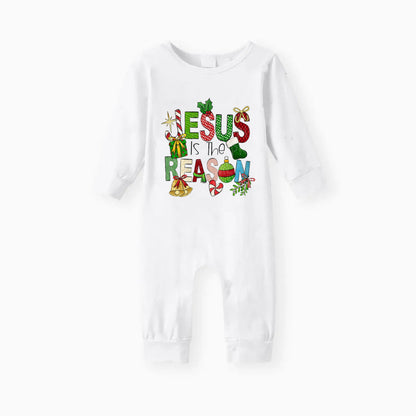 “Jesus Is The Reason” Christmas Printed Red and Green Plaid Christmas Pajama Set