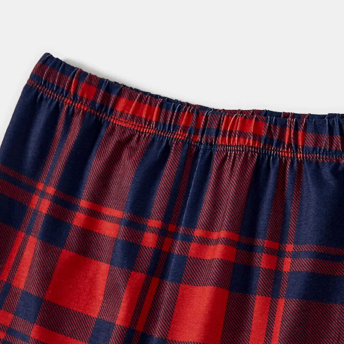 "Family Christmas 2025" Letter Printed Red and Blue Plaid Christmas Matching Pajamas