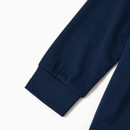 'Our Family Chirstmas 2025 Making Memories Together' Letter Print Blue Long Sleeve With Blue Floral Pants Family Matching Pajamas Sets